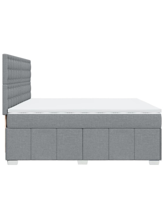 Box spring postel s matrací světle šedá 200 x 200 cm textil
