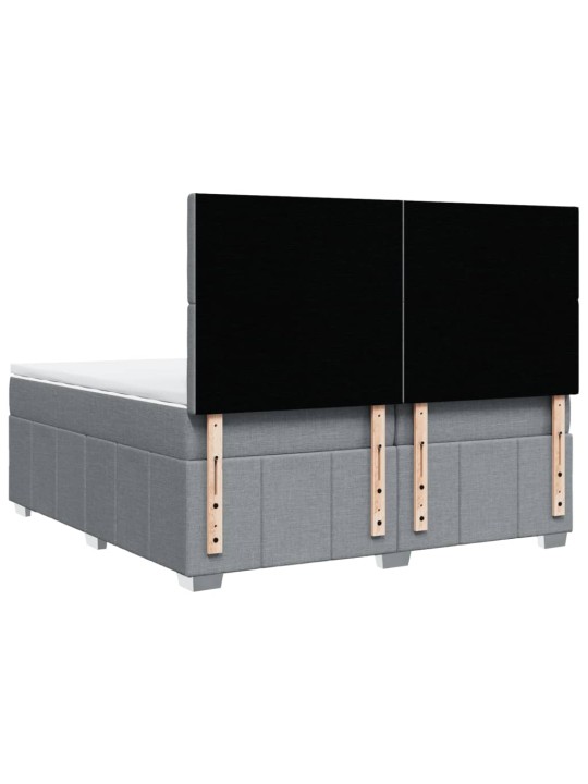 Box spring postel s matrací světle šedá 200 x 200 cm textil