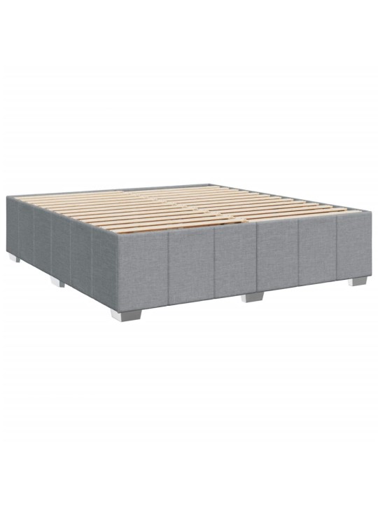 Box spring postel s matrací světle šedá 200 x 200 cm textil
