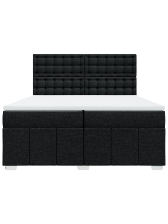 Box spring postel s matrací černá 200x200 cm textil