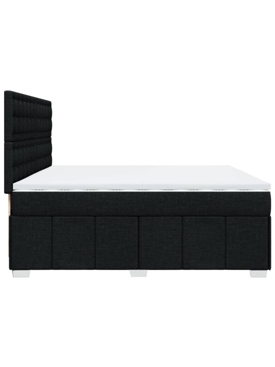 Box spring postel s matrací černá 200x200 cm textil