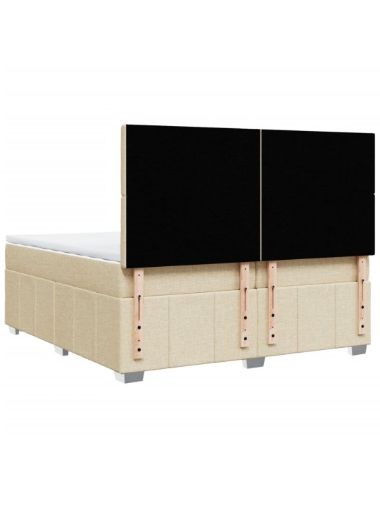 Box spring postel s matrací krémová 200x200 cm textil
