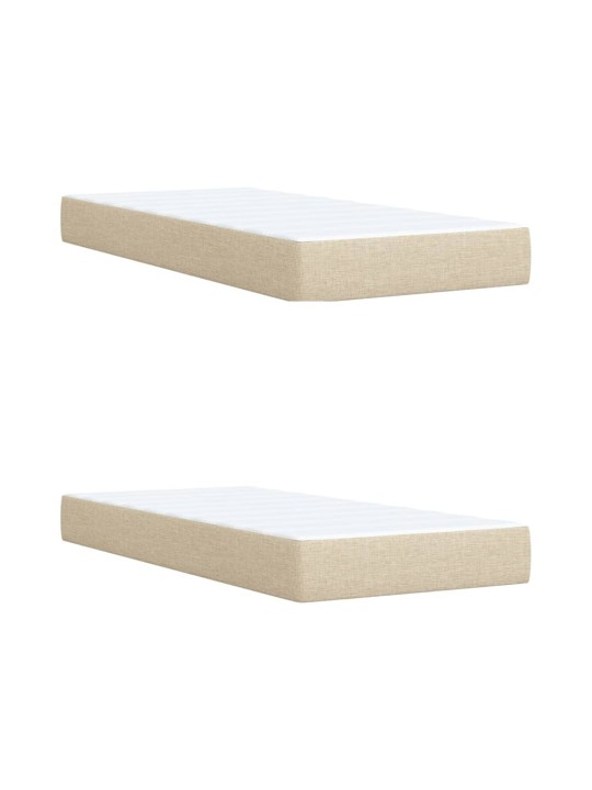 Box spring postel s matrací krémová 200x200 cm textil