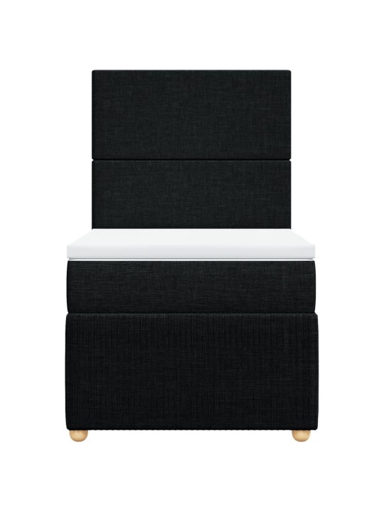 Box spring postel s matrací černá 80 x 200 cm textil