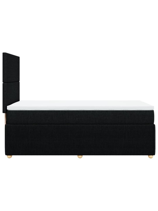Box spring postel s matrací černá 80 x 200 cm textil