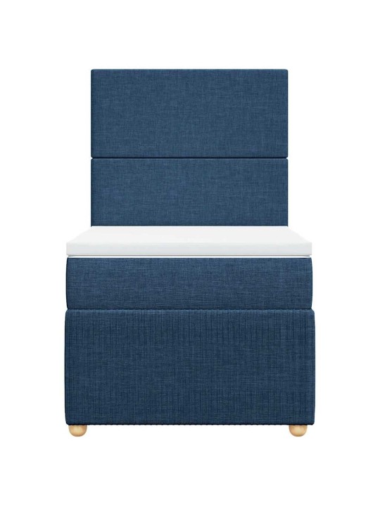 Box spring postel s matrací modrá 80x200 cm textil