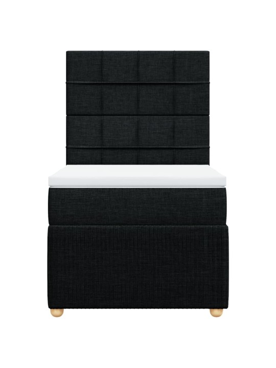 Box spring postel s matrací černá 80 x 200 cm textil