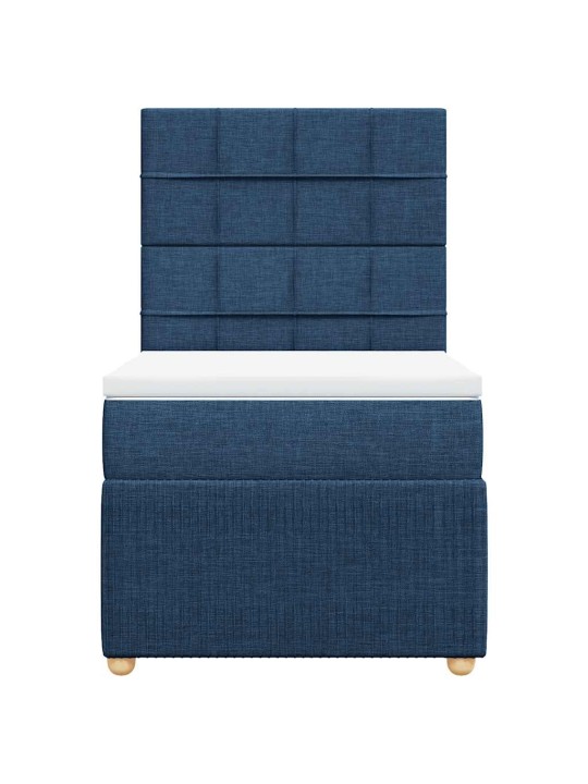 Box spring postel s matrací modrá 80x200 cm textil