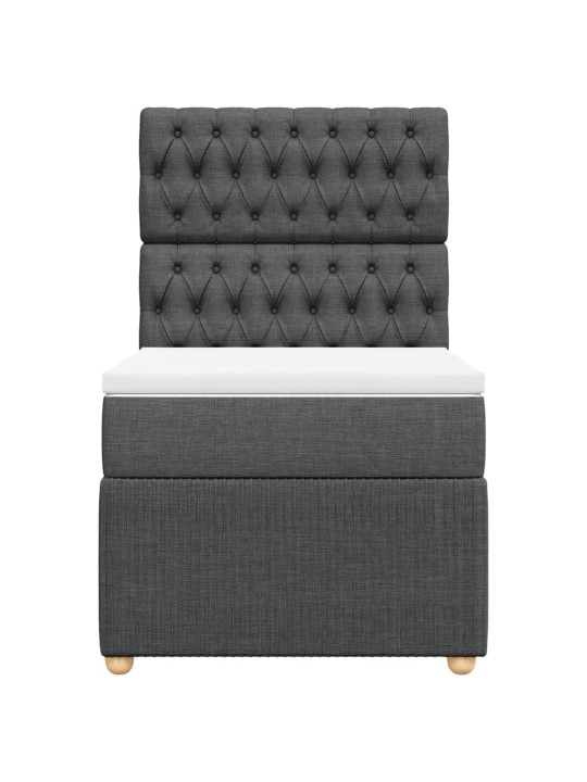 Box spring postel s matrací tmavě šedá 80 x 200 cm textil