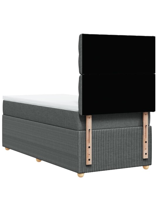 Box spring postel s matrací tmavě šedá 80 x 200 cm textil