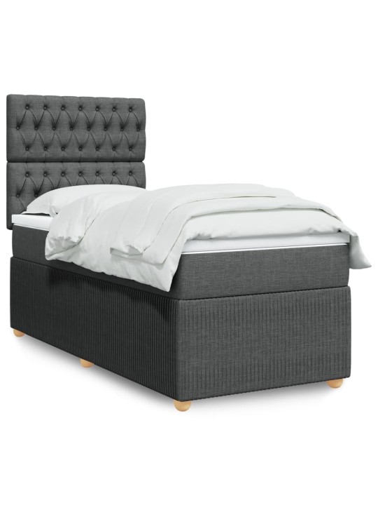 Box spring postel s matrací tmavě šedá 80 x 200 cm textil