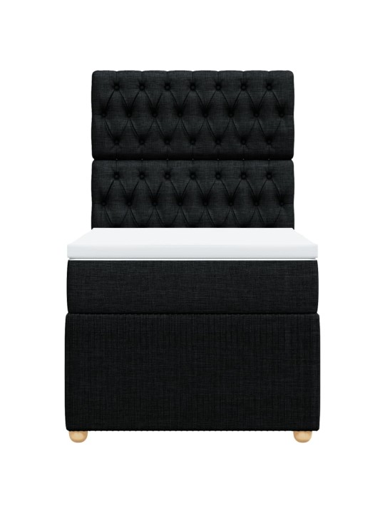 Box spring postel s matrací černá 80 x 200 cm textil