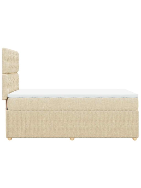 Box spring postel s matrací krémová 80 x 200 cm textil