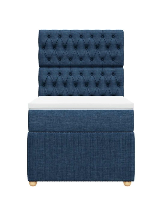 Box spring postel s matrací modrá 80x200 cm textil