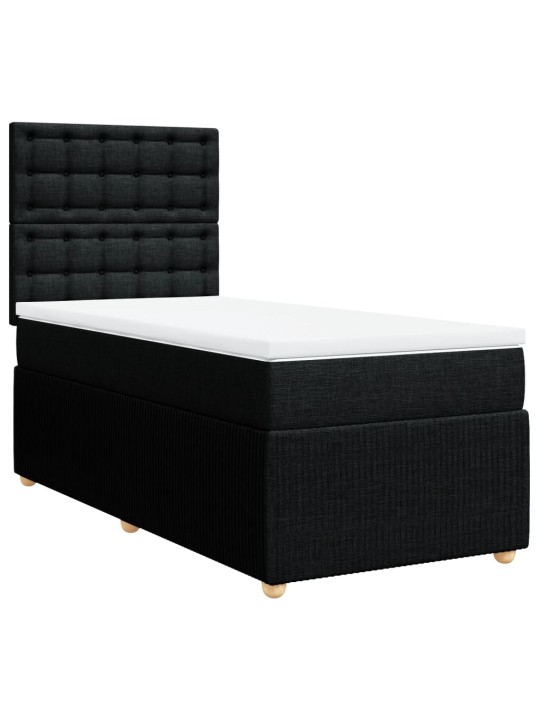 Box spring postel s matrací černá 80 x 200 cm textil