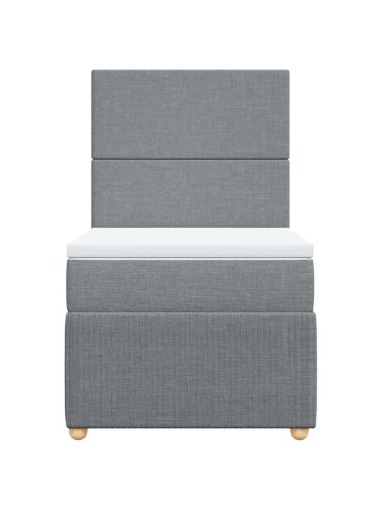 Box spring postel s matrací světle šedá 90x190 cm textil