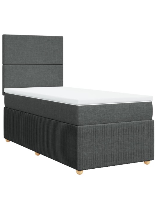 Box spring postel s matrací tmavě šedá 90x190 cm textil