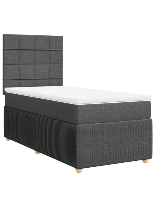 Box spring postel s matrací tmavě šedá 90x190 cm textil
