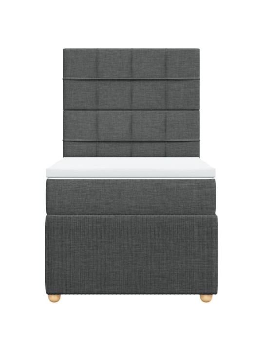 Box spring postel s matrací tmavě šedá 90x190 cm textil
