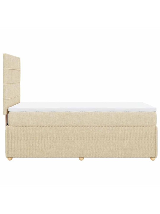 Box spring postel s matrací krémová 90x190 cm textil