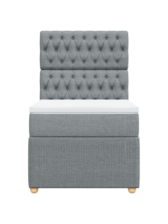 Box spring postel s matrací světle šedá 90x190 cm textil