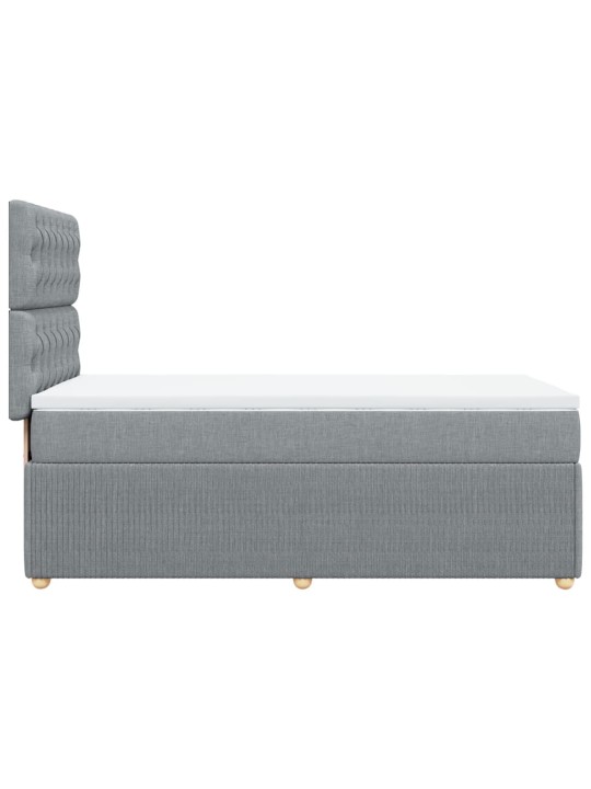 Box spring postel s matrací světle šedá 90x190 cm textil