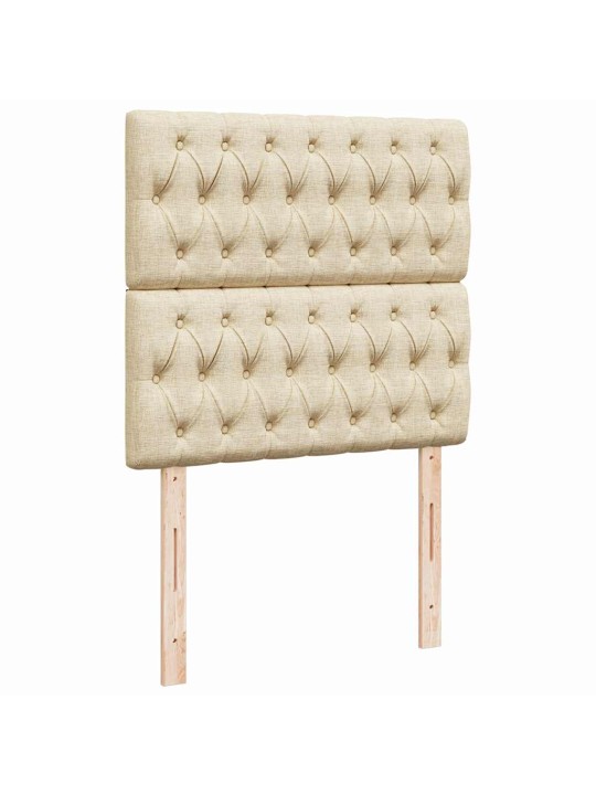 Box spring postel s matrací krémová 90x190 cm textil