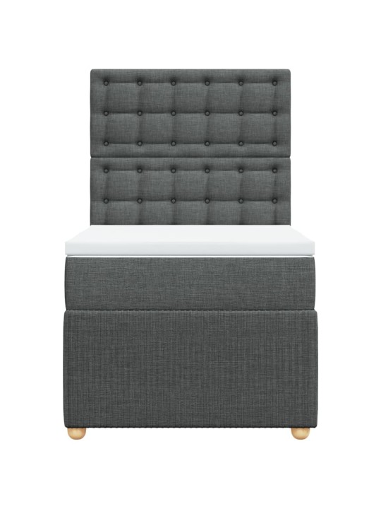 Box spring postel s matrací tmavě šedá 90x190 cm textil