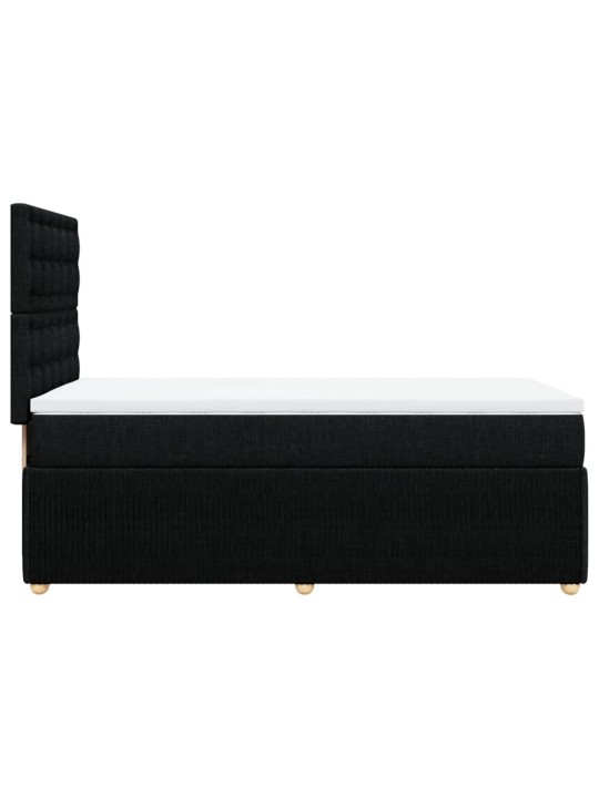 Box spring postel s matrací černá 90x190 cm textil