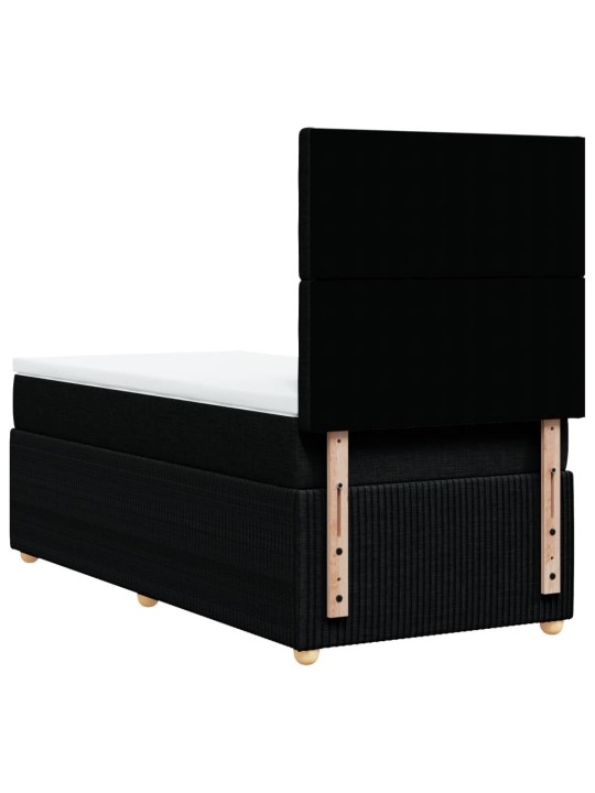 Box spring postel s matrací černá 90x190 cm textil