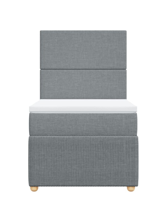 Box spring postel s matrací světle šedá 90x200 cm textil