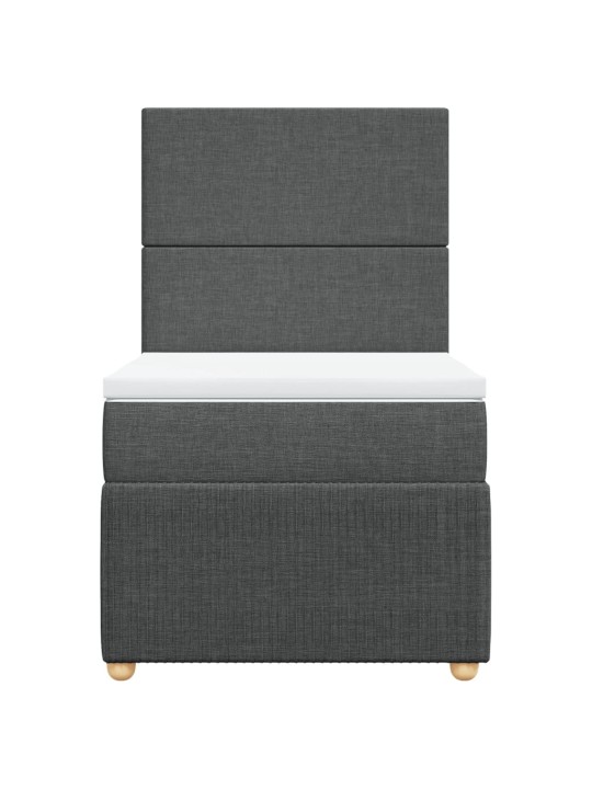 Box spring postel s matrací tmavě šedá 90x200 cm textil