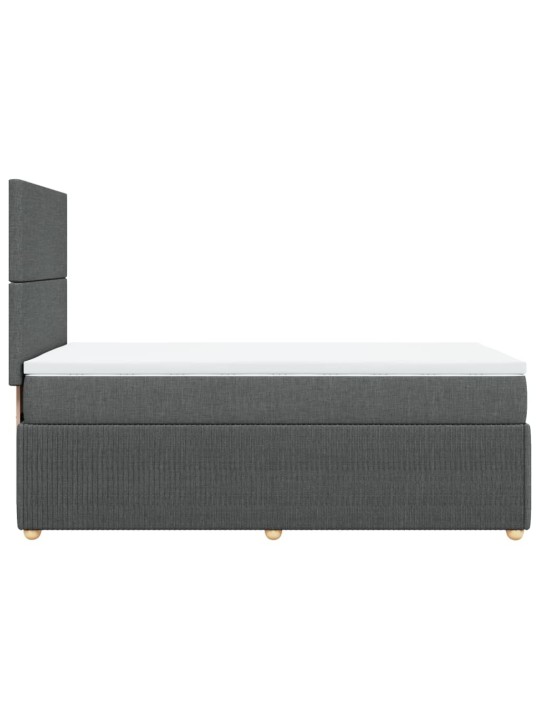 Box spring postel s matrací tmavě šedá 90x200 cm textil