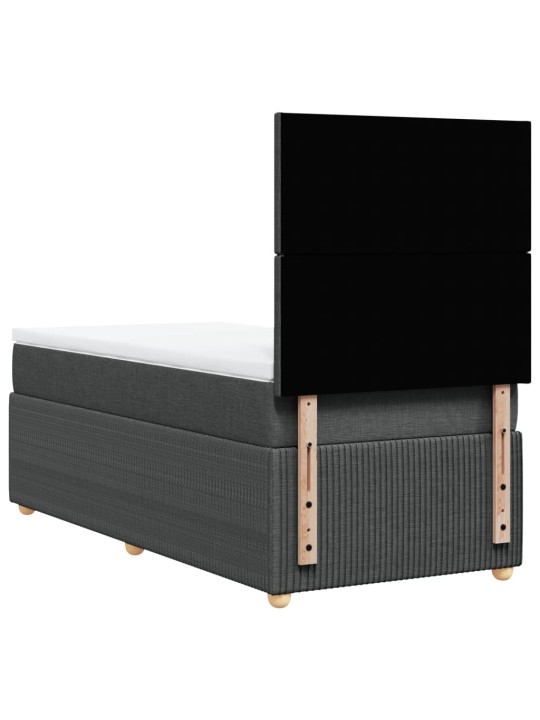 Box spring postel s matrací tmavě šedá 90x200 cm textil
