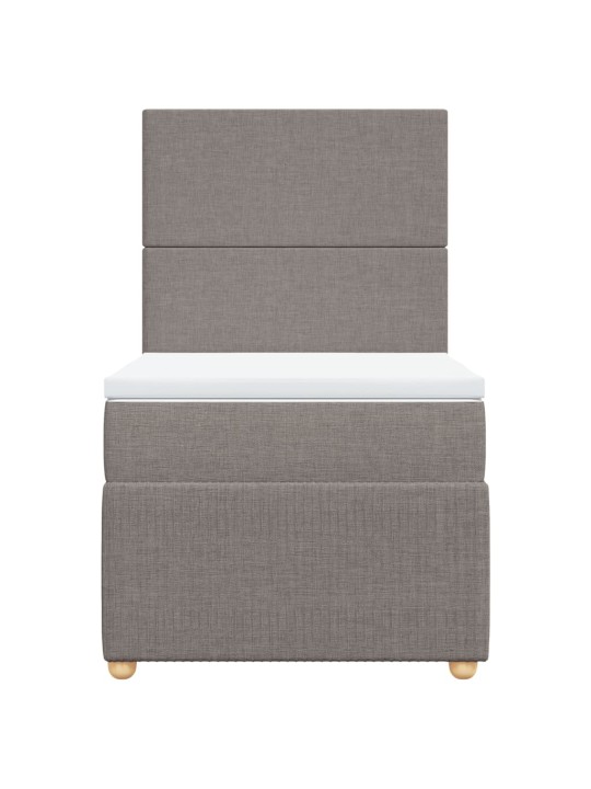 Box spring postel s matrací taupe 90x200 cm textil