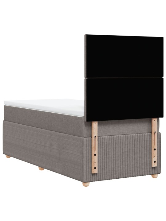 Box spring postel s matrací taupe 90x200 cm textil