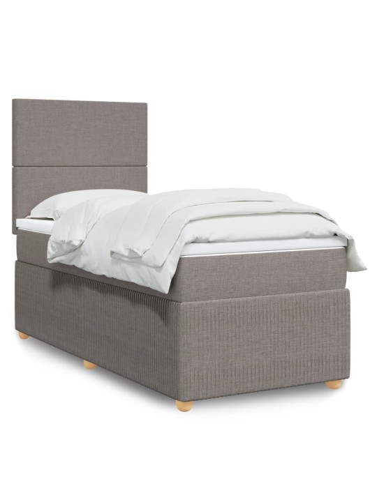 Box spring postel s matrací taupe 90x200 cm textil