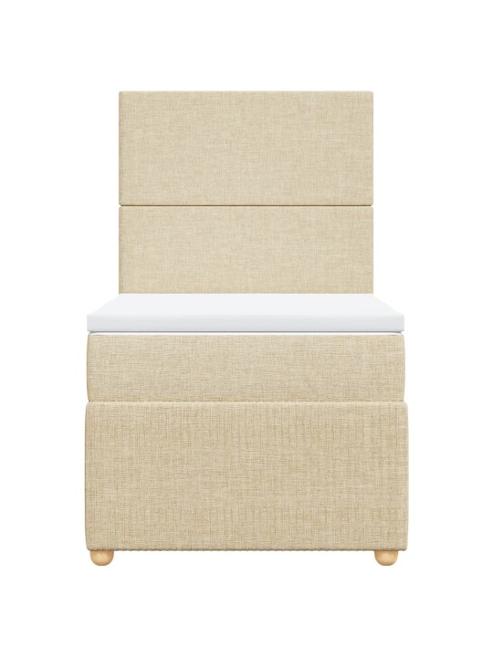 Box spring postel s matrací krémová 90x200 cm textil