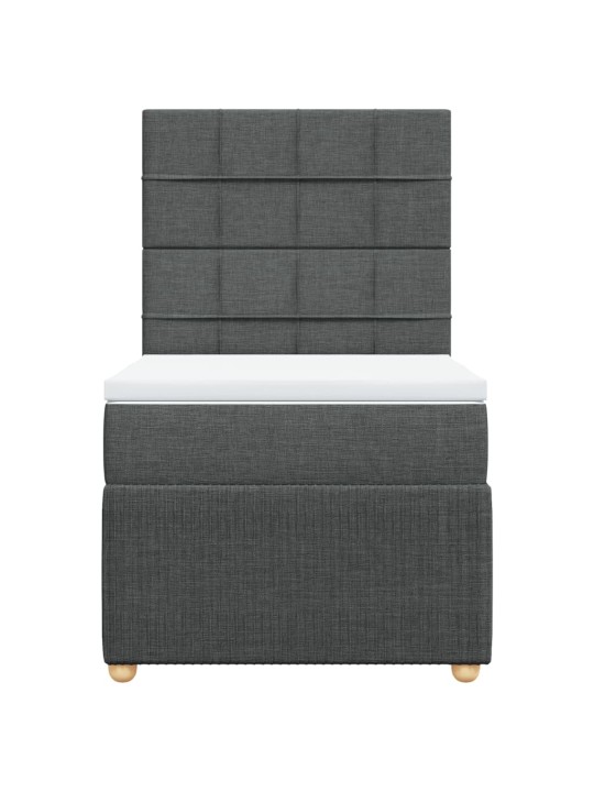 Box spring postel s matrací tmavě šedá 90x200 cm textil
