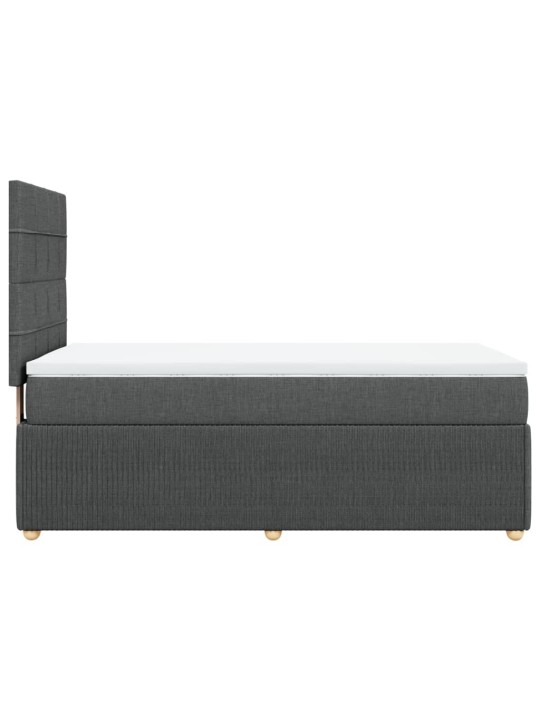 Box spring postel s matrací tmavě šedá 90x200 cm textil