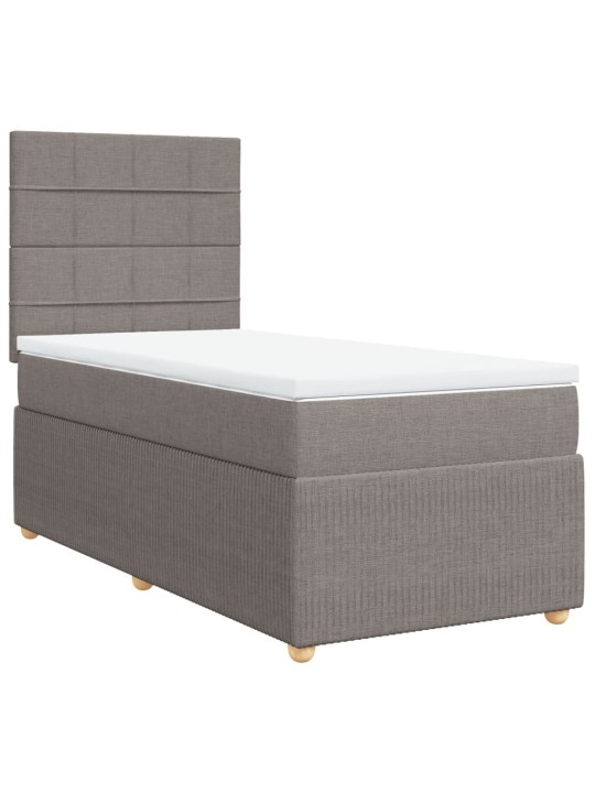 Box spring postel s matrací taupe 90x200 cm textil