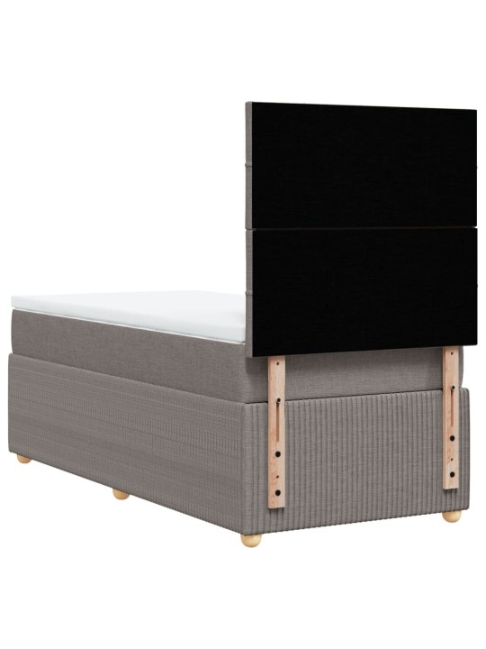 Box spring postel s matrací taupe 90x200 cm textil