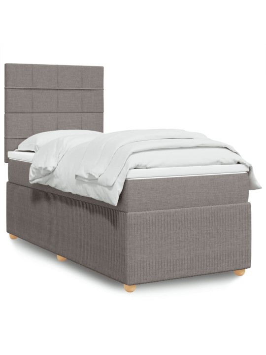 Box spring postel s matrací taupe 90x200 cm textil