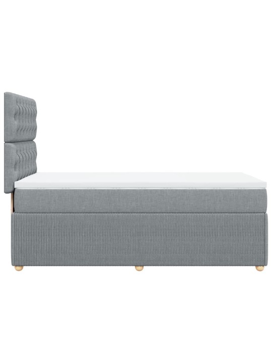 Box spring postel s matrací světle šedá 90x200 cm textil