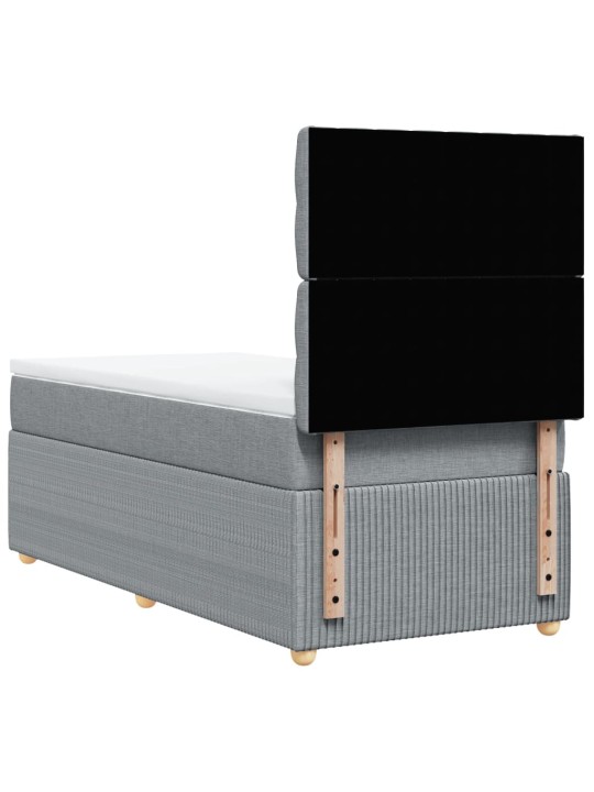 Box spring postel s matrací světle šedá 90x200 cm textil