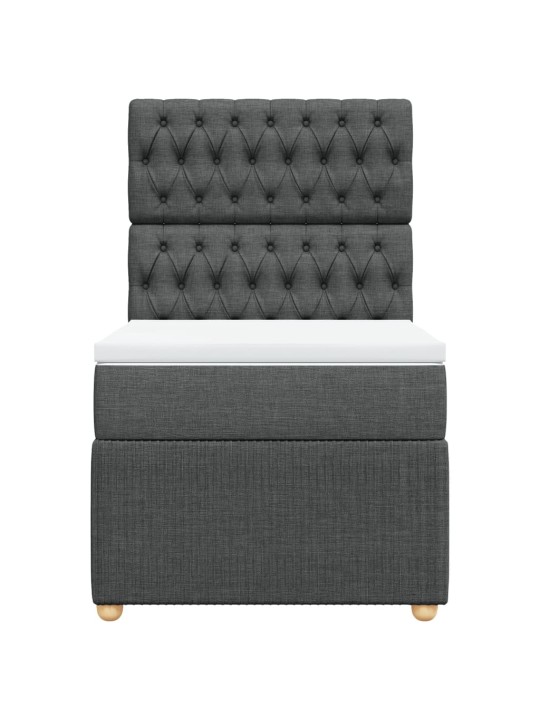 Box spring postel s matrací tmavě šedá 90x200 cm textil