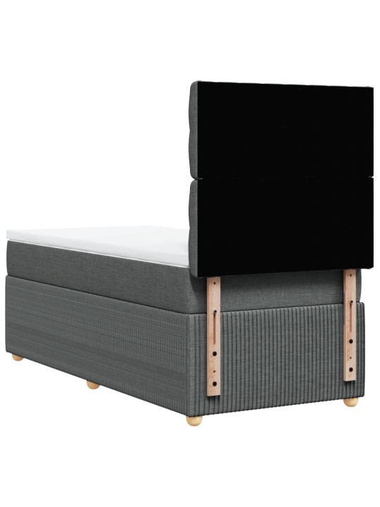 Box spring postel s matrací tmavě šedá 90x200 cm textil