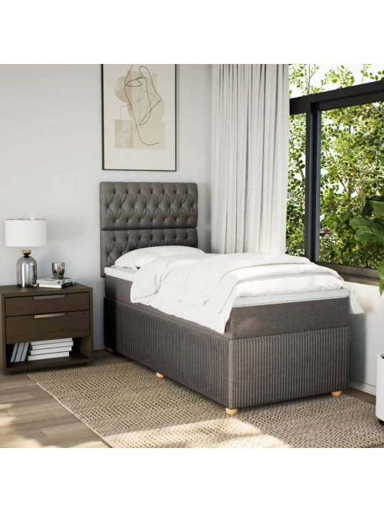 Box spring postel s matrací taupe 90x200 cm textil