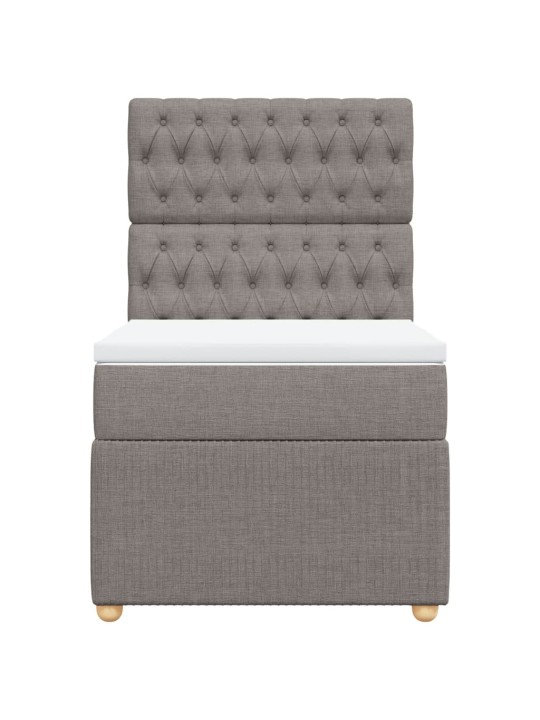 Box spring postel s matrací taupe 90x200 cm textil