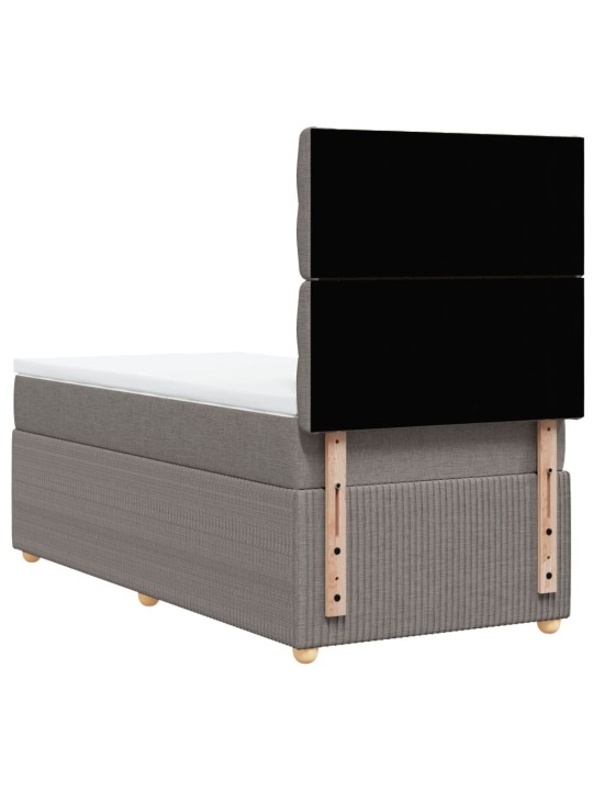Box spring postel s matrací taupe 90x200 cm textil